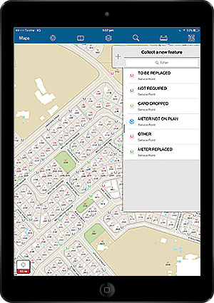 As part of the agency's Water Meter Replacement Program, iPads equipped with Collector for ArcGIS let staff and contractors efficiently collect and update information in the field and upload it to an operations center in near real time.