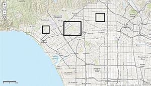 This map shows the three coincident areas identified by the demographics, lifestyles, and spending data that contain potential customers for a new restaurant.