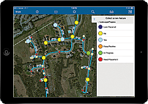 Water Leak Investigator, a solution that is a configuration of the Collector for ArcGIS app, lets field crews pull up detailed information on a specific leak.
