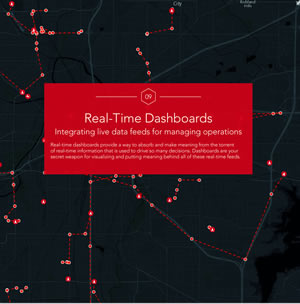 Web GIS powers dashboards, which can be used to visualize and make sense of real-time data.