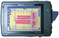Rugged General Dynamics tablet with ArcGIS for Windows Mobile software.