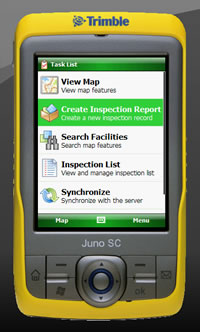 Trimble Juno SC device with ArcGIS for Windows Mobile software.