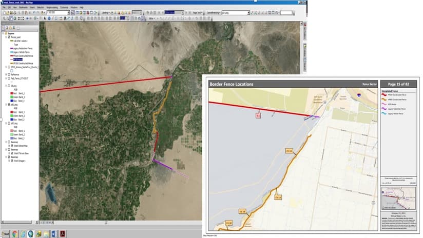 The GIS and PDF maps compared
