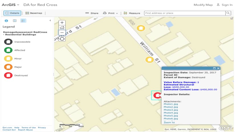 Damage Map of 618 William Street
