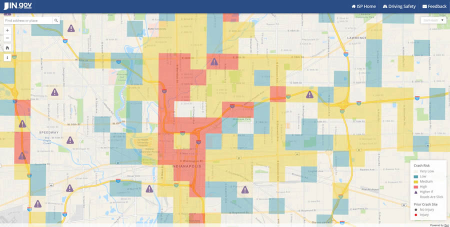 The crash risk typically drops from 3:00 a.m. to 6:00 a.m.