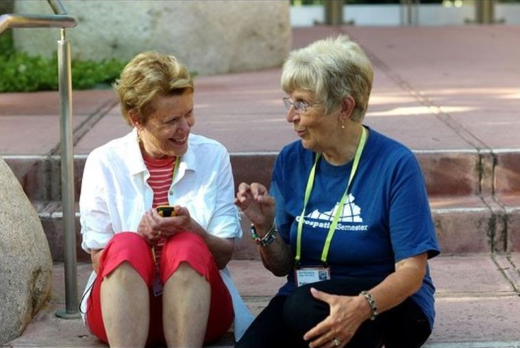 Lyn Malone (left) and Kathryn Keranen wrote Instructional Guide for The ArcGIS Book and Instructional Guide for The ArcGIS Imagery Book.