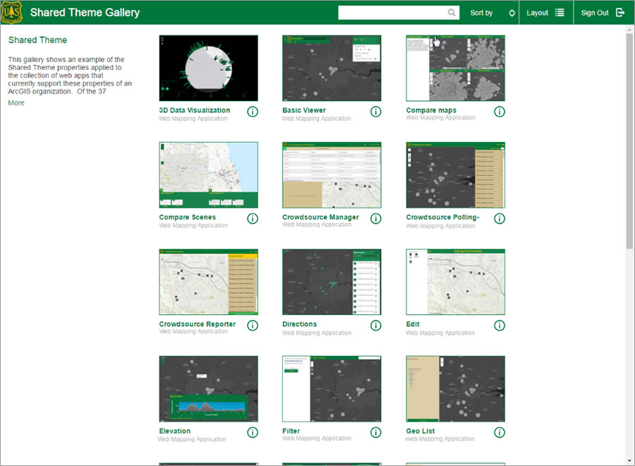 An organization applied shared theme properties to a collection of web apps.