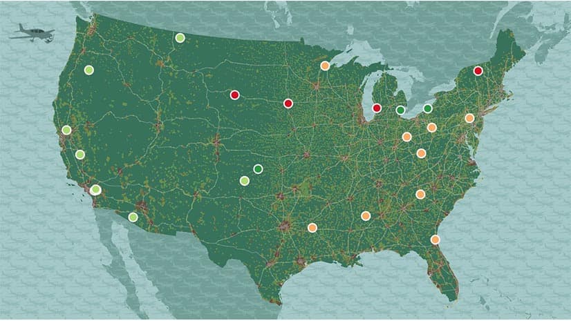 A map of Our Towns, by James Fallows and Deborah Fallows