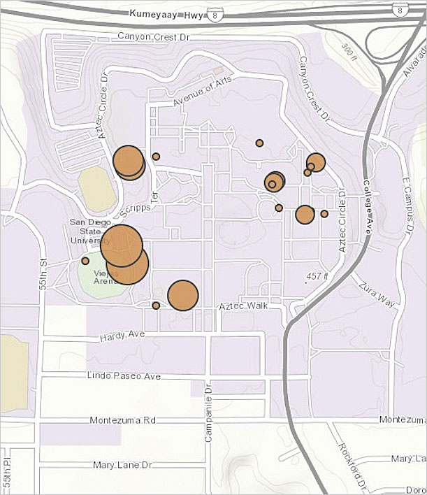 While learning how to use their sensor packages on campus, students quickly discovered how much easier it was to visualize data on maps than on spreadsheets.