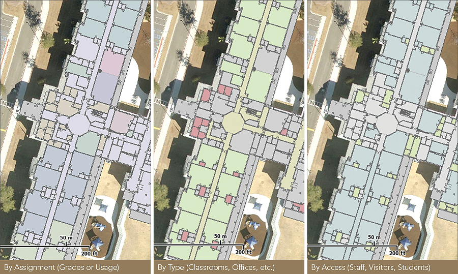 Thematic mapping allows the user to "see" rooms in different ways.