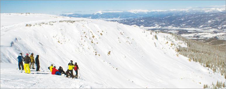Ski patrol members carrying radios can be tracked using ArcGIS even while they patrol remote areas like the Cirque Territory. The Cirque gives expert skiers and snowboarders a challenging backcountry experience on ungroomed slopes.