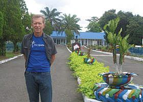 Greg Babinski brought his Esri sports t-shirt to Indonesia Air Force Base