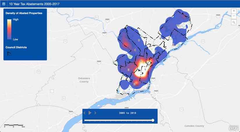 Philadelphia's tax abatements over time