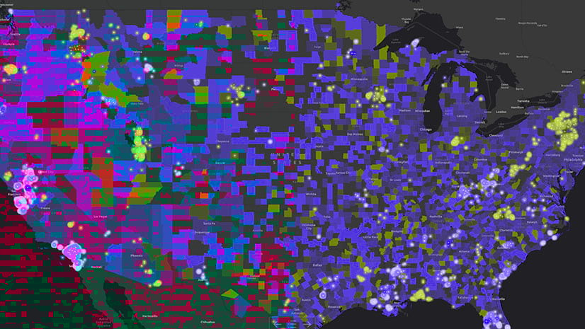 CRM data analysis on smart maps