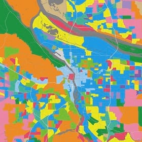 Demographic map for brick and mortar retail
