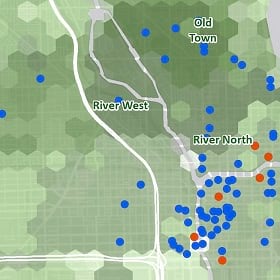 Location intelligence viewed on a map