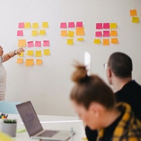 a whiteboard in an workplacesetting