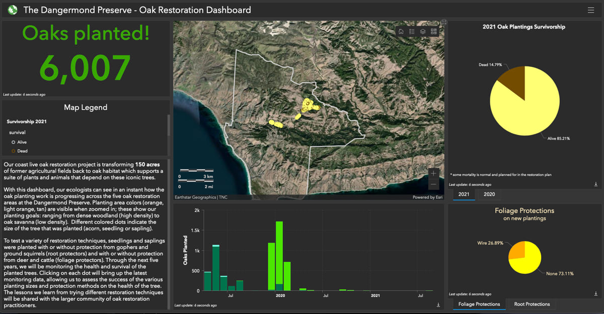 Oak restoration dashboard
