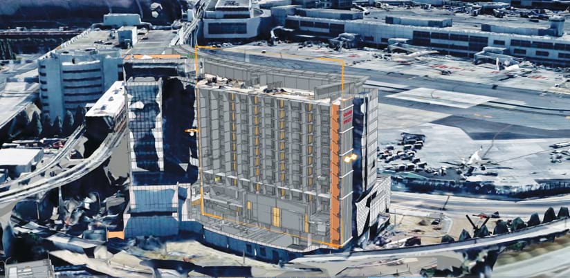 A 3D model of one of SFO’s terminals