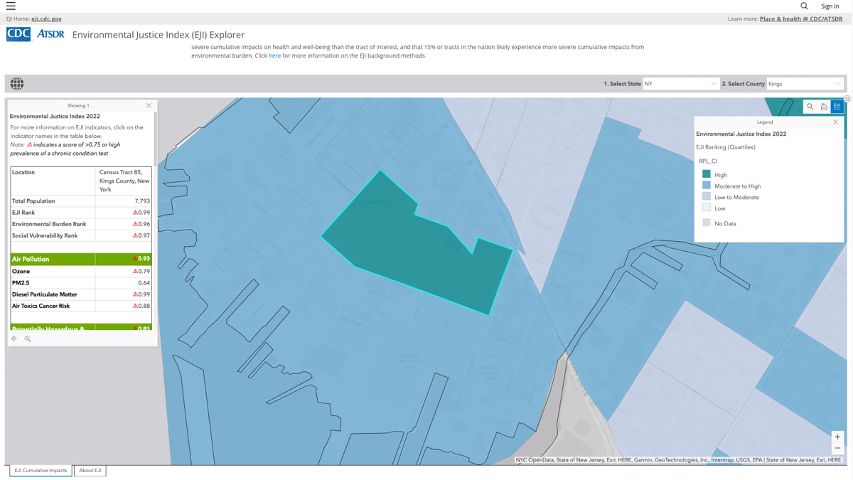 Gowanus Canal EJI map