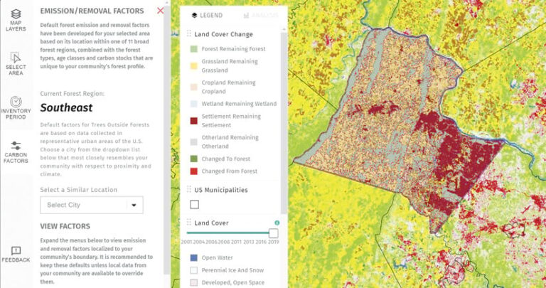 A map with a legend on the right and text on the left