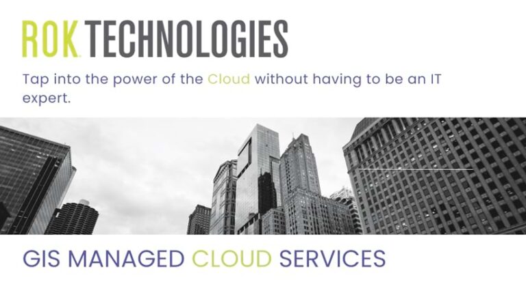 An ROK Technologies graphic with a skyscraper image