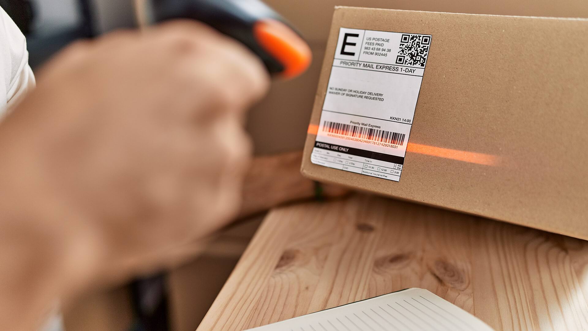 A 2D barcode and a UPC on a product package