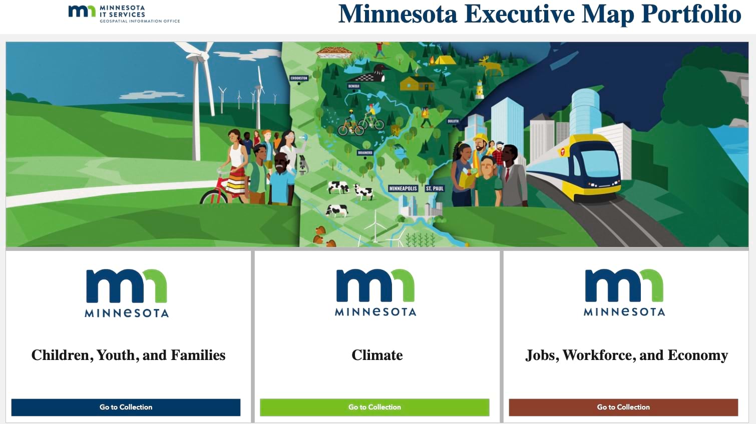 The Minnesota Executive Map Portfolio landing page