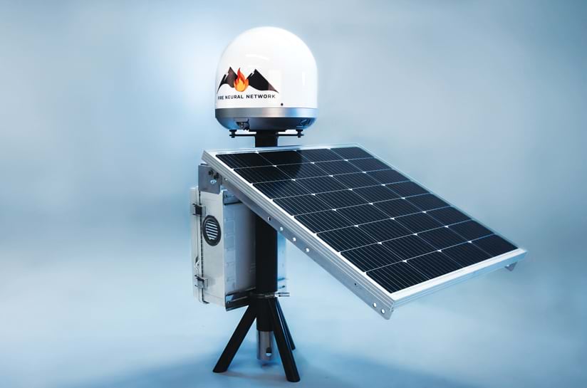 A High-Risk-Lightning detector with a solar panel on it