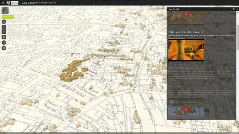 Screenshot of Nottingham's 3D interactive cave map
