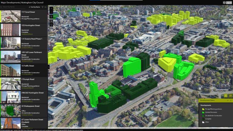 Screenshot of Nottingham development plans