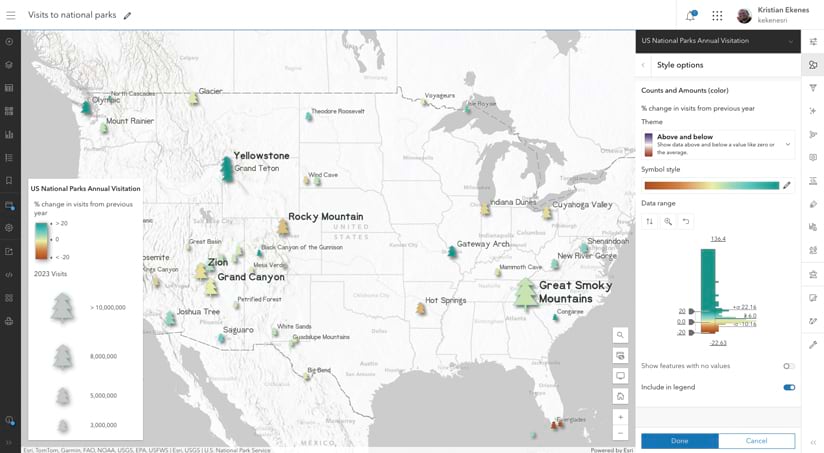 A screenshot displaying Map Viewer’s configuration panel in ArcGIS Online.