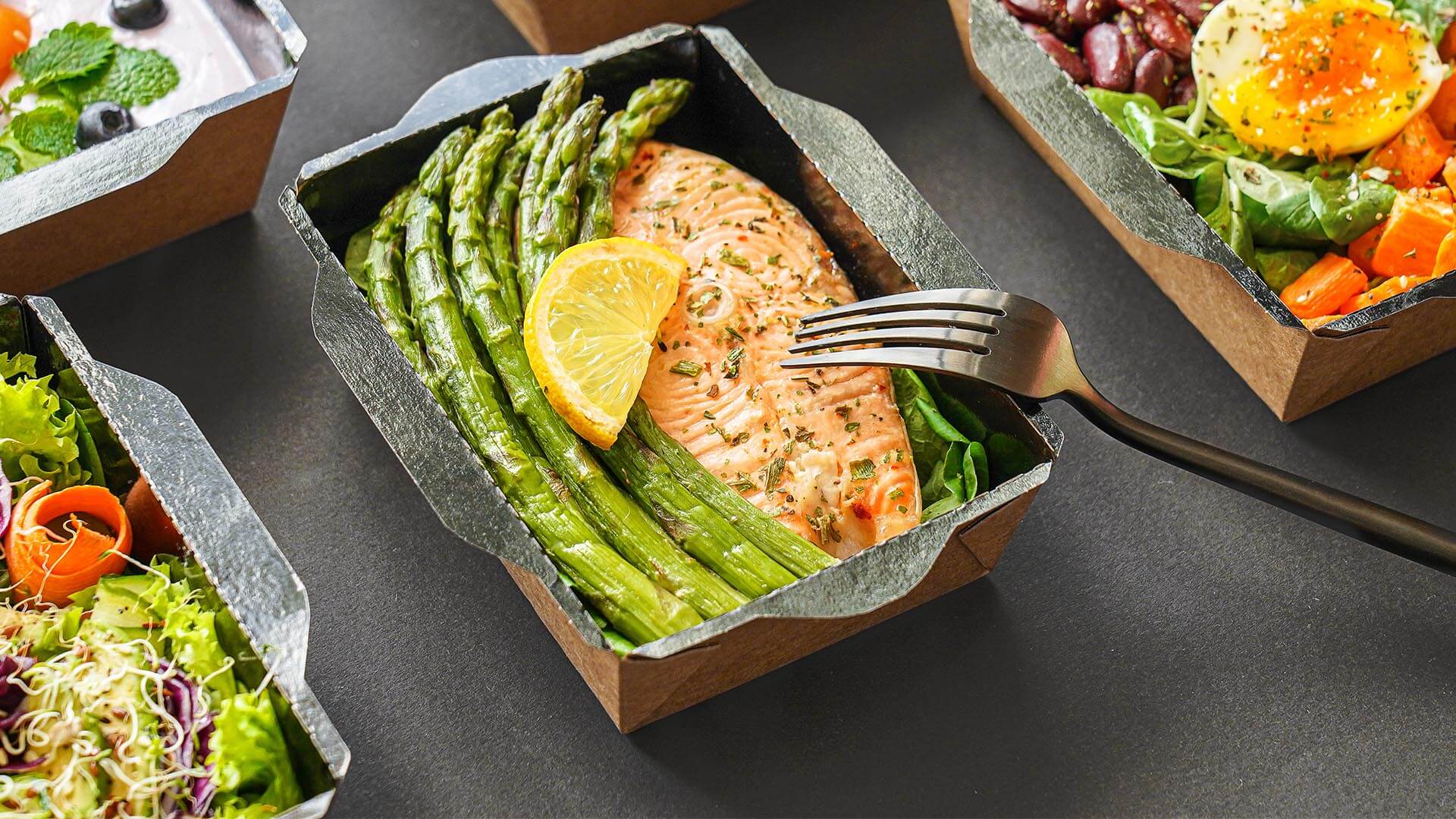 The fast fine dining trend includes quick, upscale meal like this salmon and asparagus dish