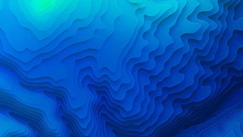 A series of irregularly shaped blue layers