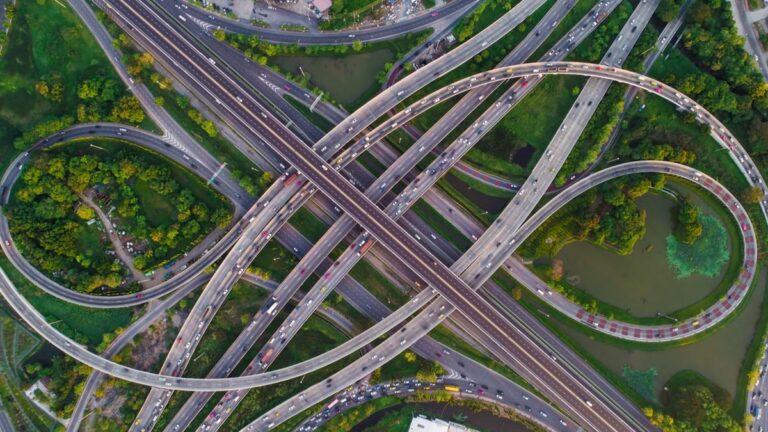 Aerial photo of Houston's highway networks