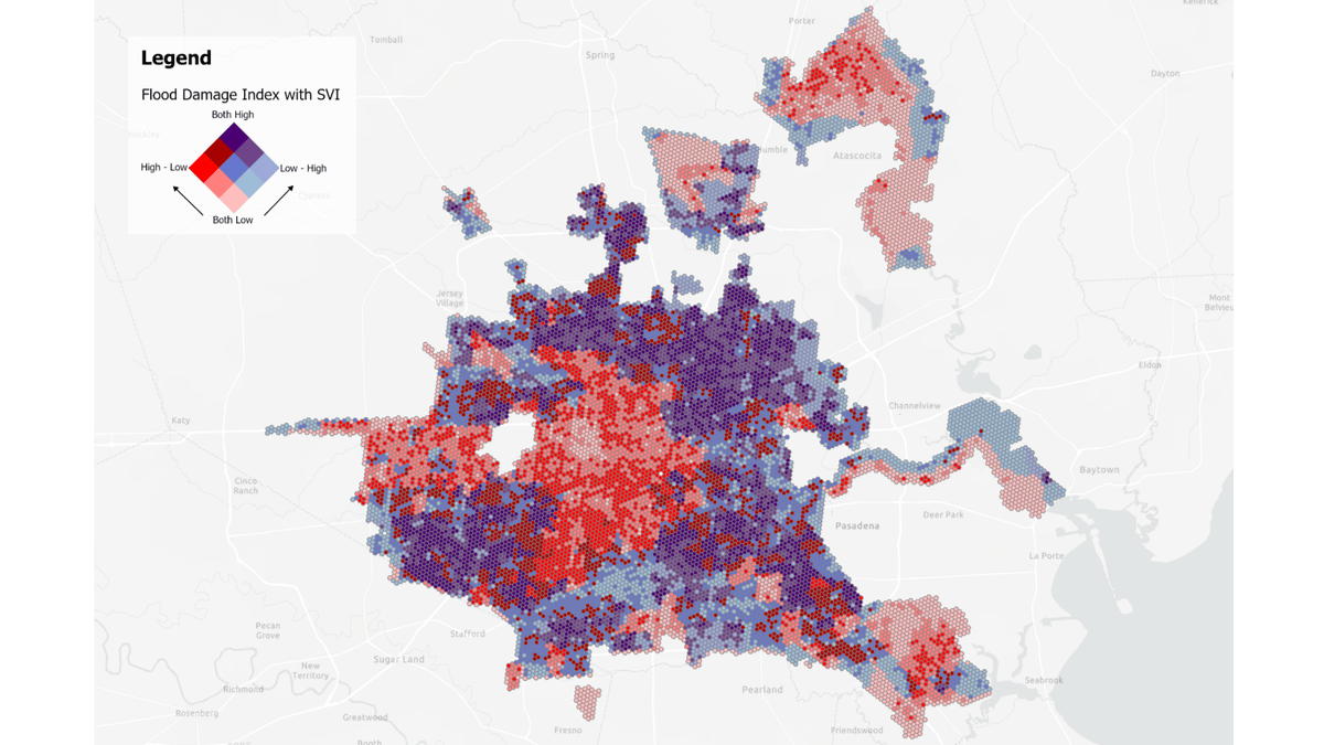 Houston Flood Damage Index map