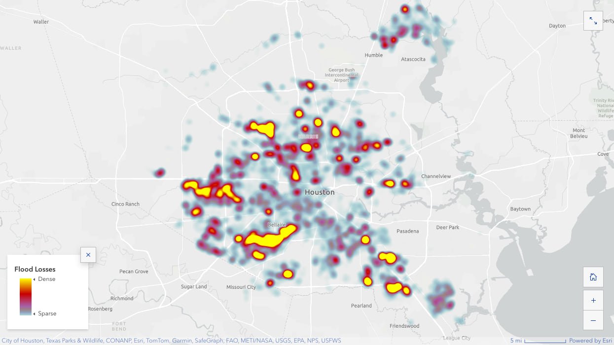 Houston Flood Loss map