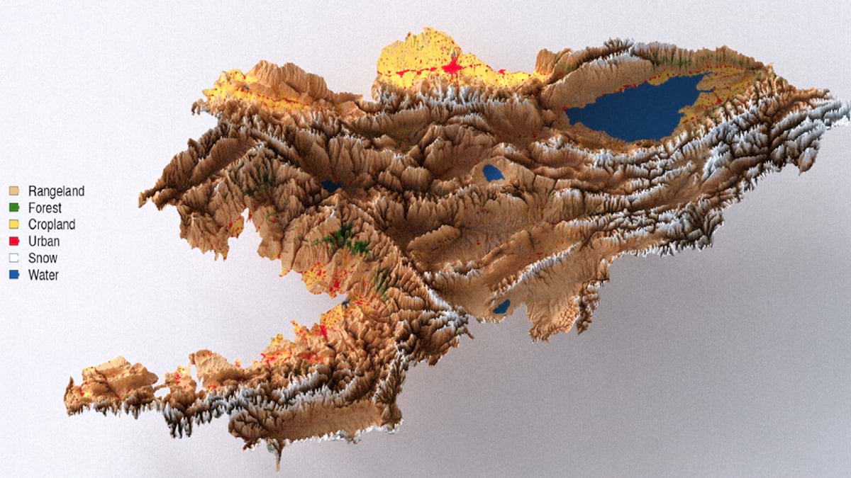 Snow leopard 3D rangeland map