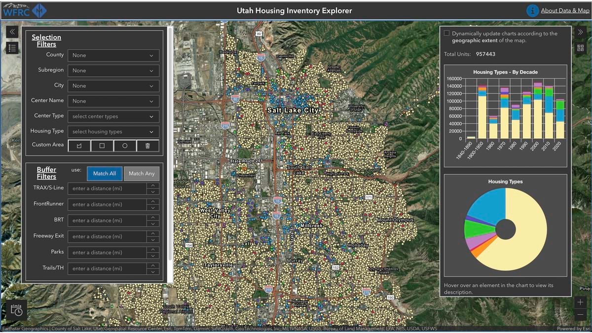 The Housing Inventory Explorer from the Wasatch Front Regional Council