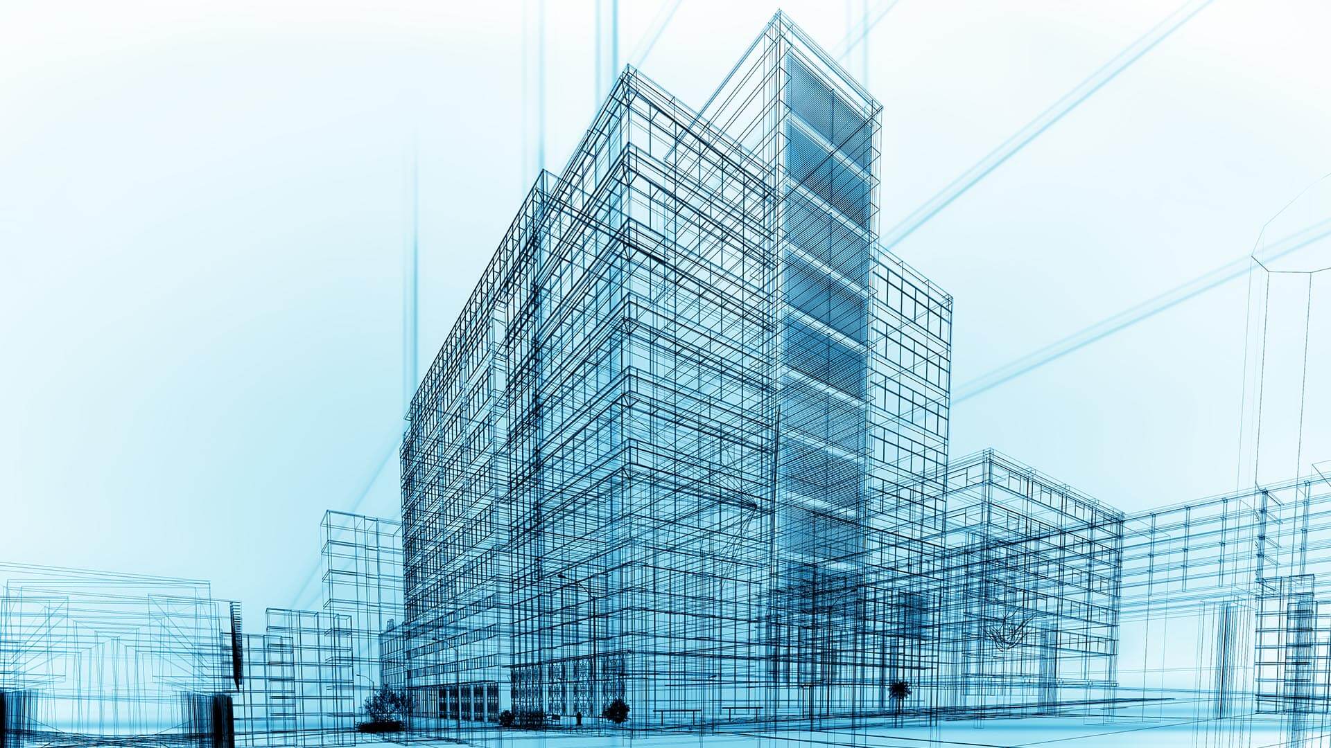 A line drawing of an office building indicates the highest, best use of company assets