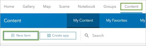 Blue toolbar with the option my content highlighted