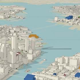 A snippet of a 3D map of Boston