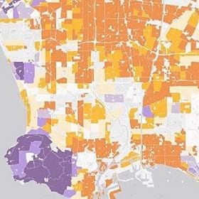 A snippet of a multicolored psychographic map