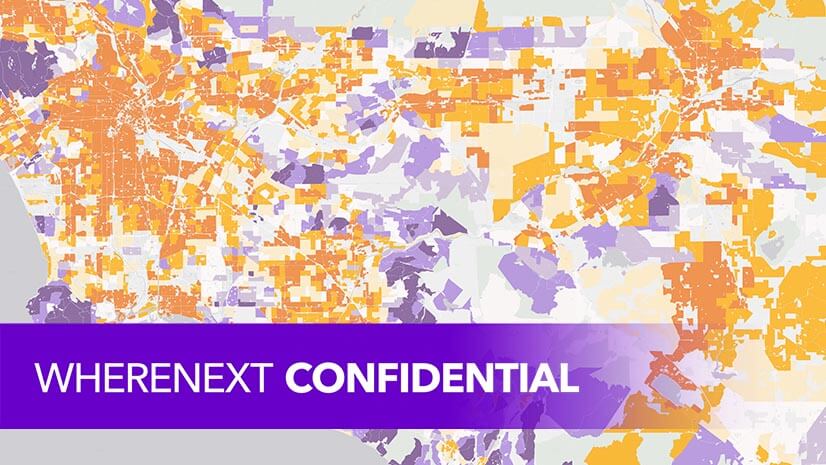 A multicolored map represents psychographics data