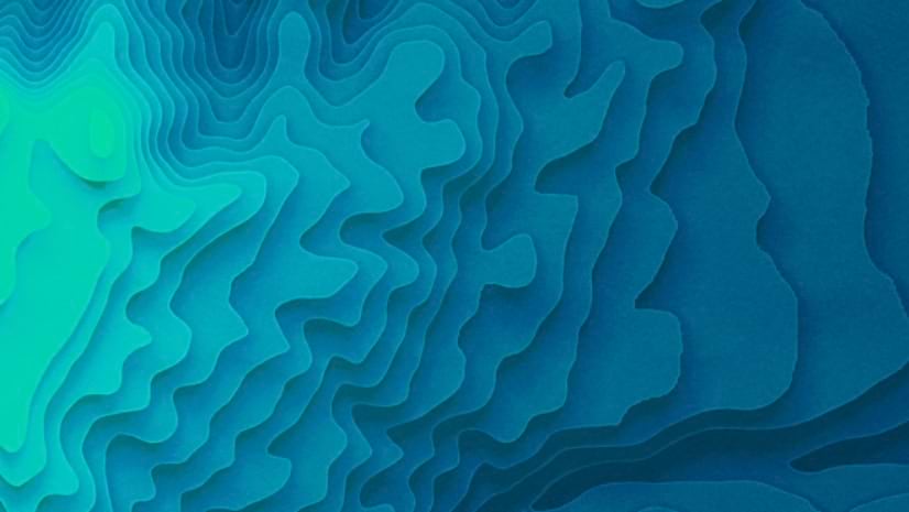 Abstract image showing multiple layers in different shades of blue