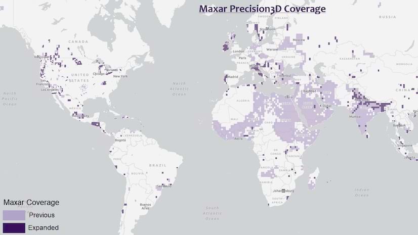 A gray and white world map with scattered purple data points