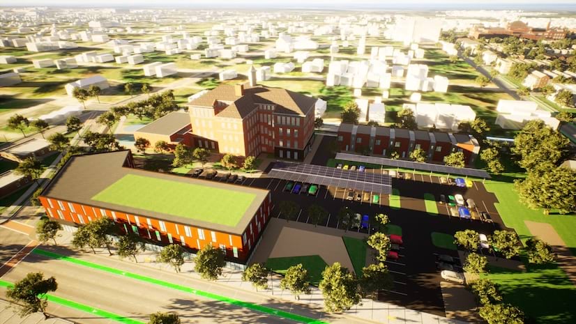 Virtual rendering of a neighborhood in St. Louis