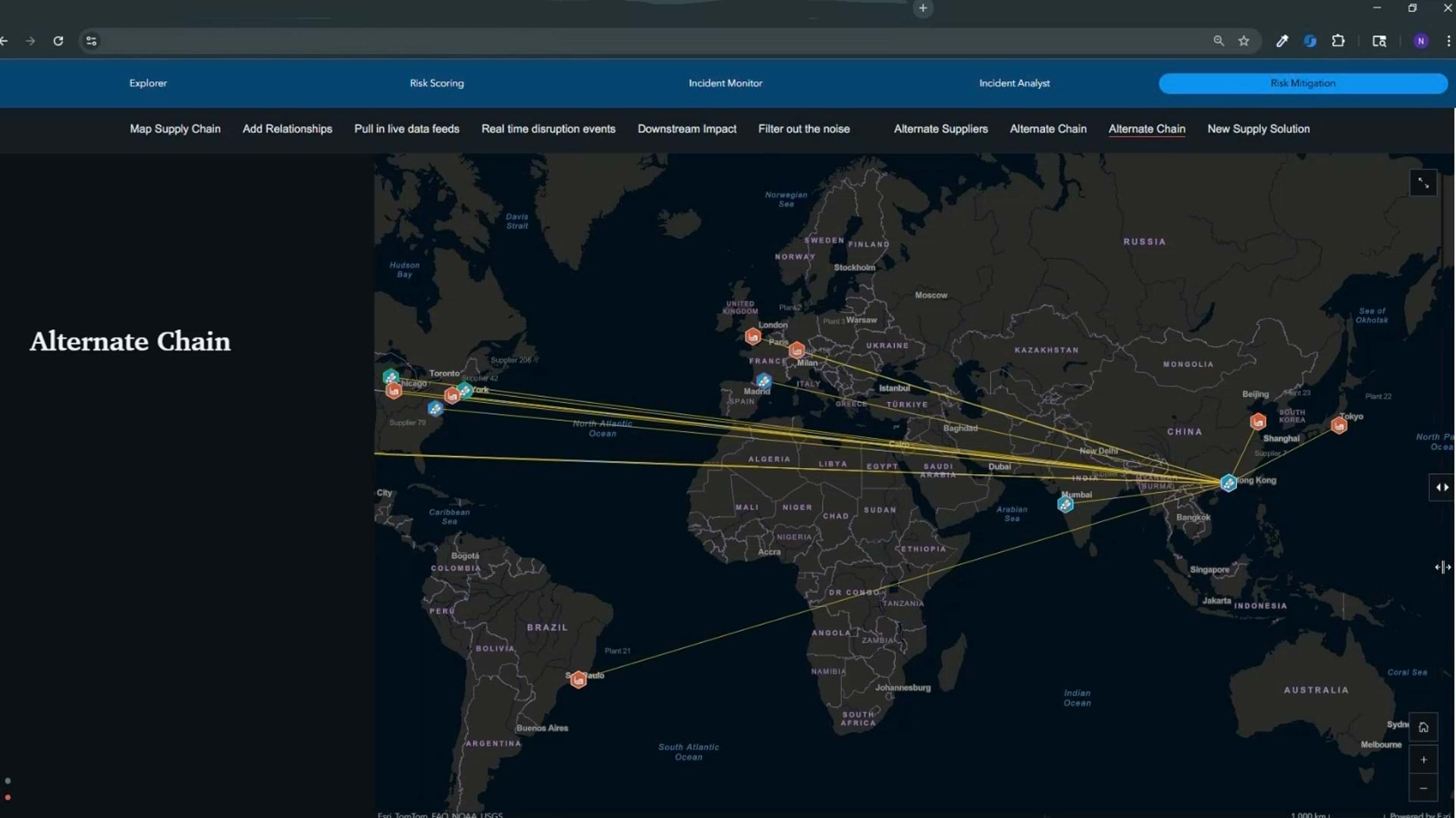 Supply chain disruption is illustrated by a global map with lines connecting various countries