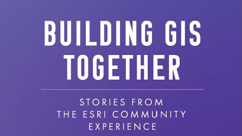 Purple book cover with the title Building GIS Together