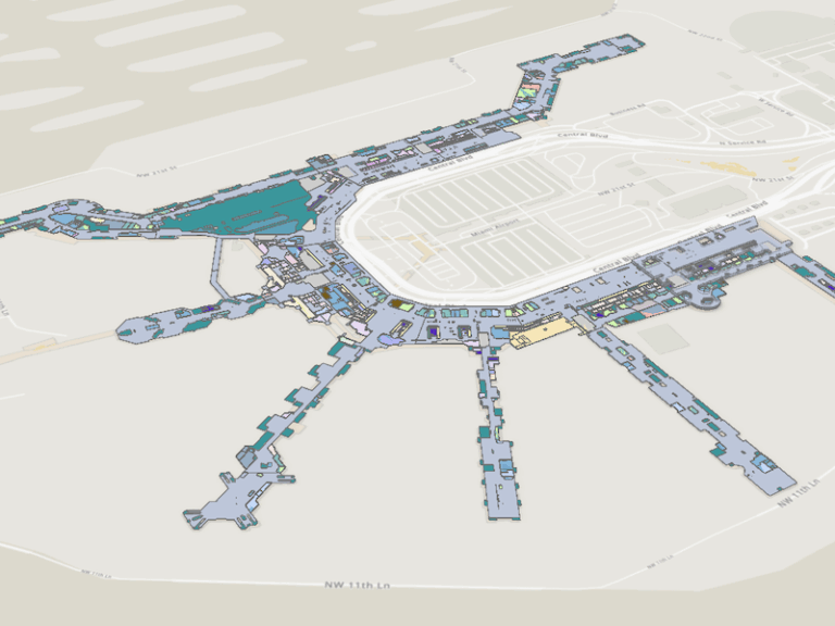 A detailed map of Miami International Airport